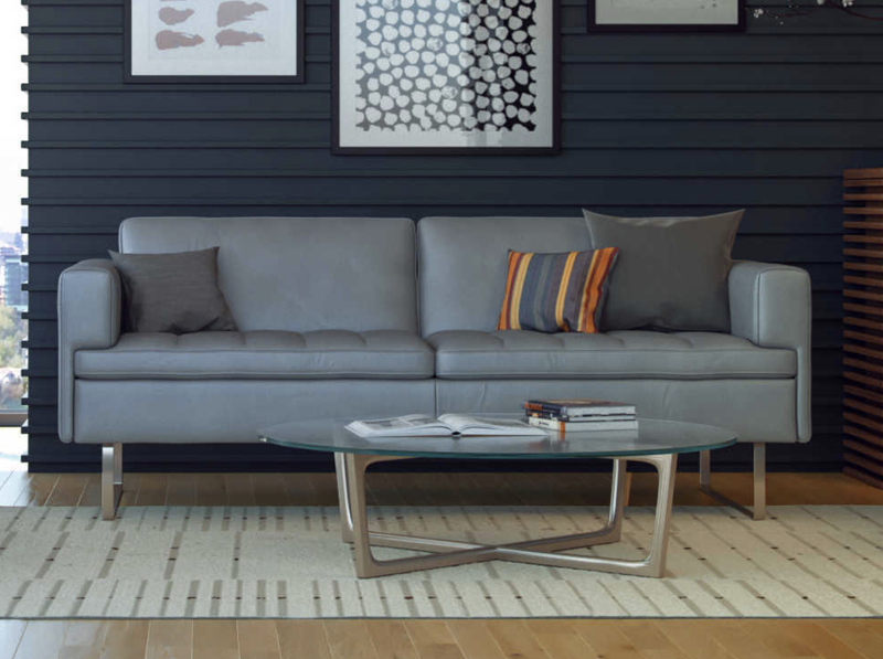 Moroni Frensen Grey Leather Sofa