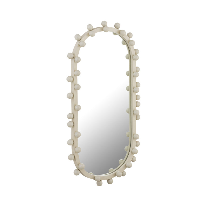 Bubbles Ivory Oval Wall Mirror