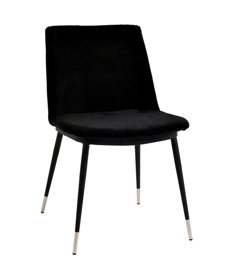 Evora Velvet Chair - Silver Legs - Set Of 2