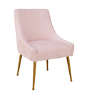 Beatrix Pleated Velvet Dining Chair Gold Legs