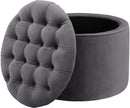 Queen Velvet Storage Ottoman