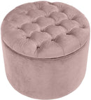 Queen Velvet Storage Ottoman