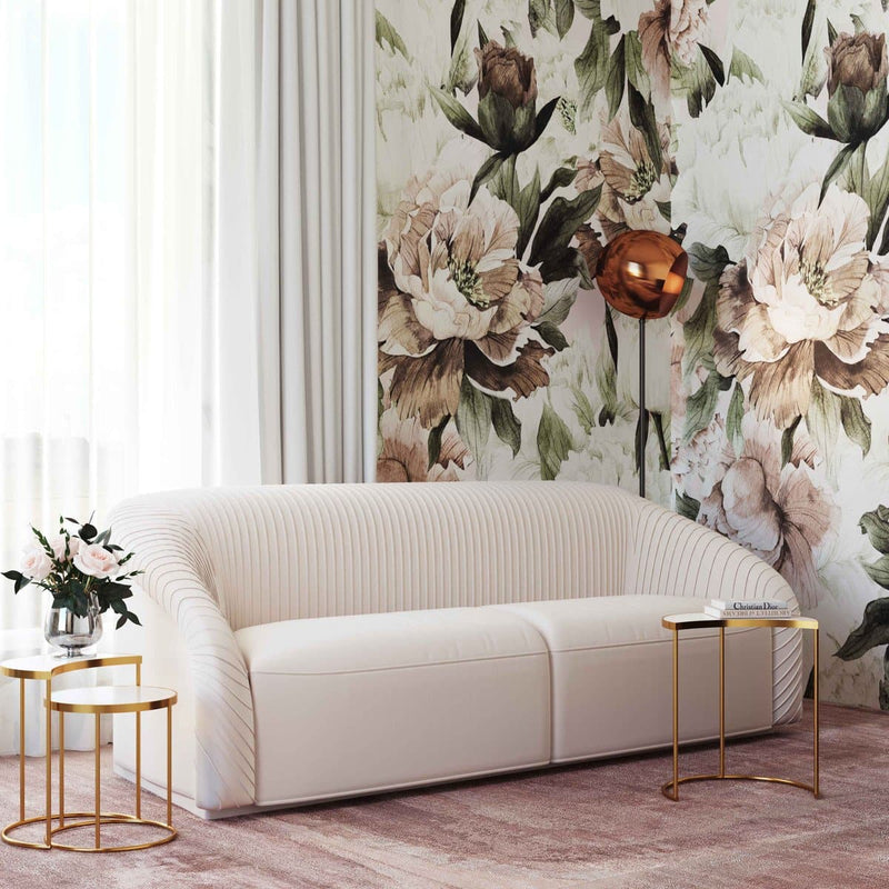 Glam Velvet Pleated Sofa Yara Furnitures Hollywood –