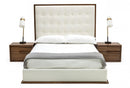 Modrest Amberlie - White Vegan Leather & Walnut Bed