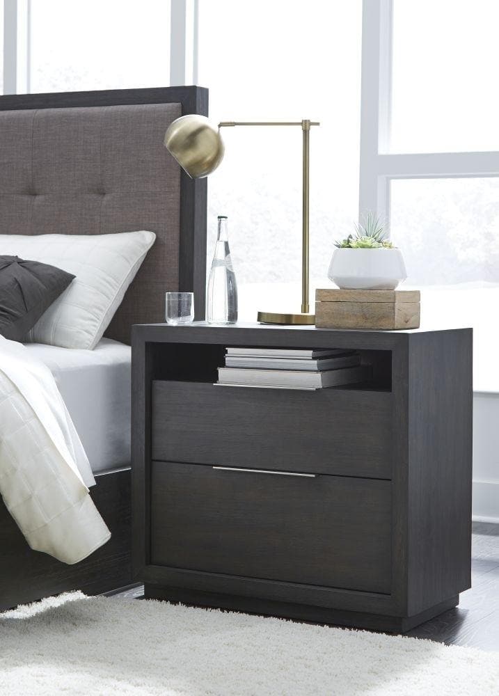 Oxford Two Drawer Nightstand in Basalt Grey