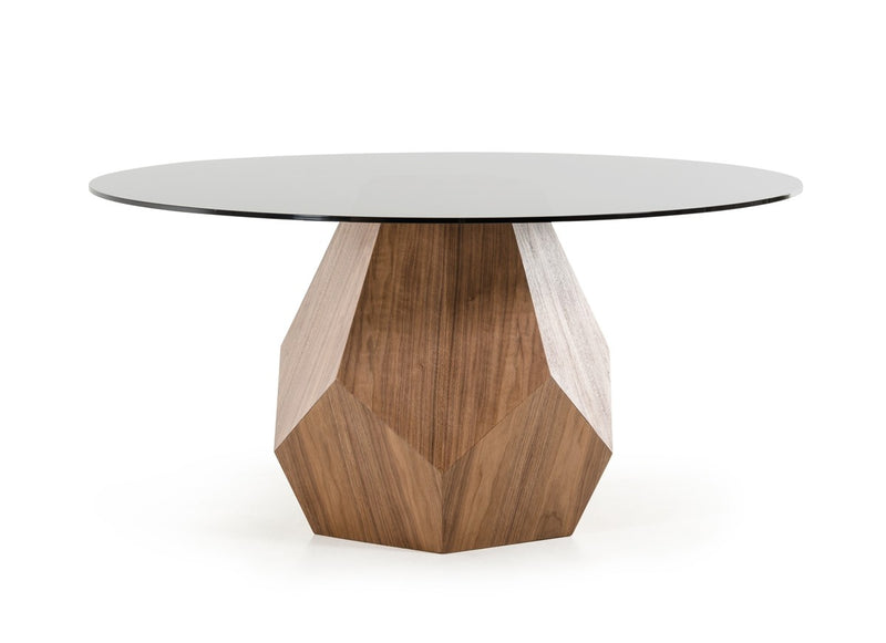 Modrest Rackham Modern Walnut Round Dining Table