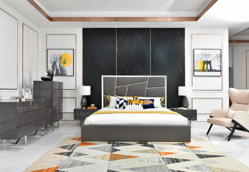 Modrest Chrysler Modern Grey Bedroom Set