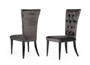 Modrest Darley - Modern Grey Velvet Dining Chair Set of 2