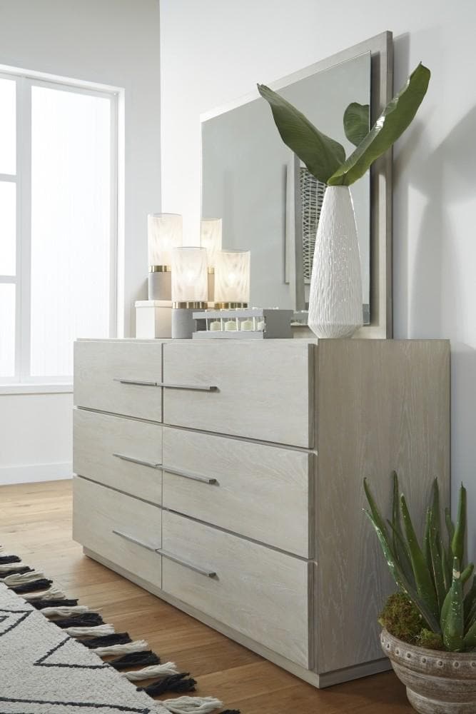 Destination Six Drawer Dresser in Cotton Grey