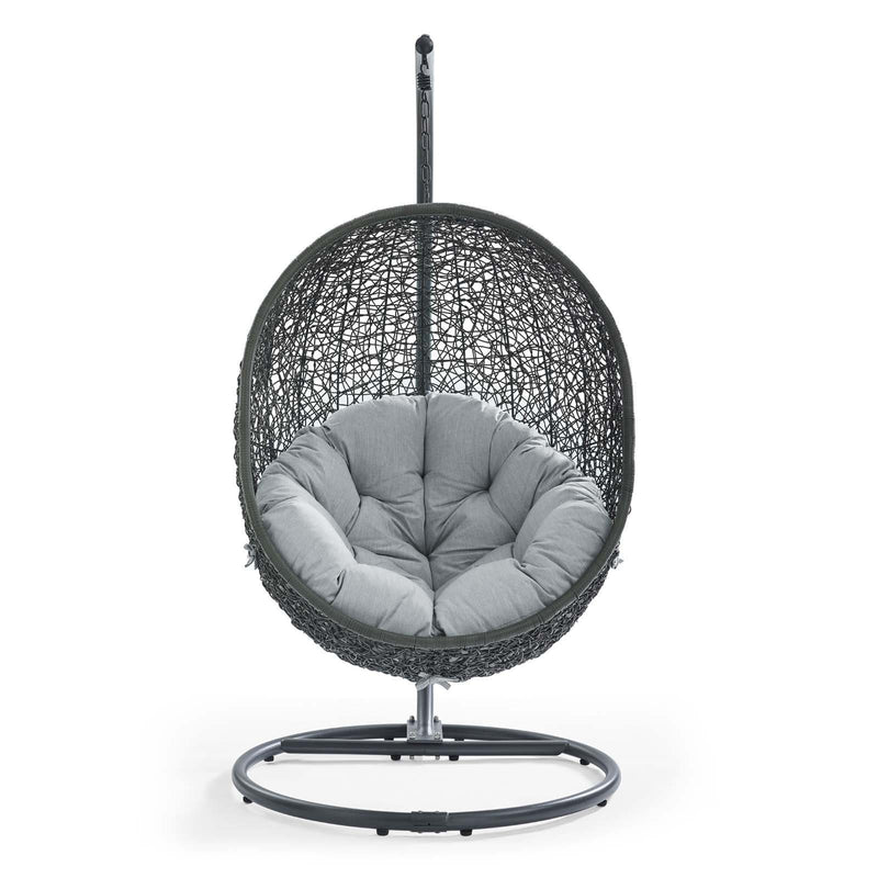 Hide Outdoor Gray Patio Swing Chair With Stand