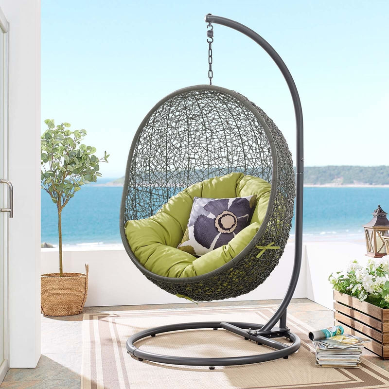 Hide Outdoor Gray Patio Swing Chair With Stand