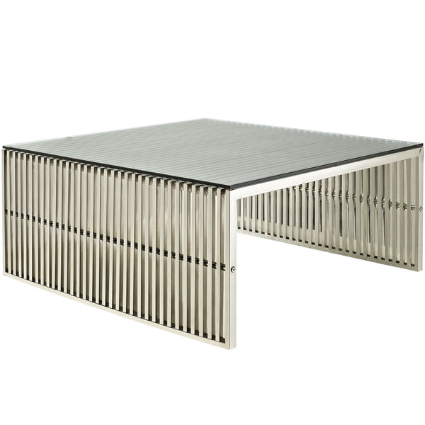 Gridiron Coffee Table in Silver