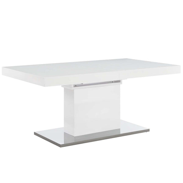 Vector Expandable Dining Table in White Silver