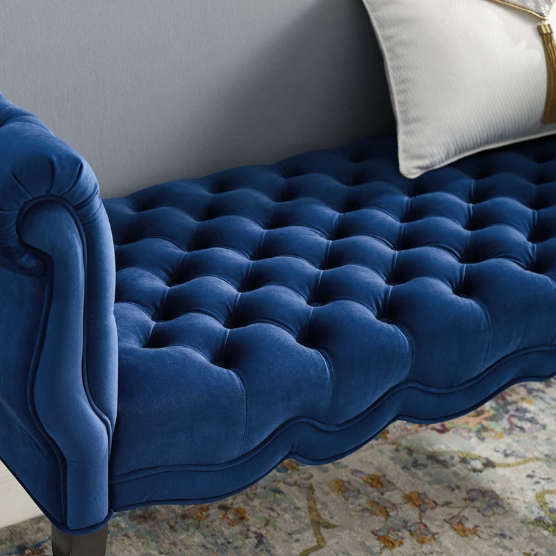 Adelia Chesterfield Tufted Velvet Bench