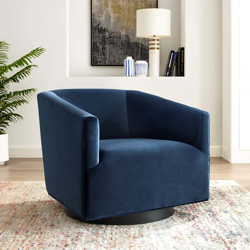 Twist Accent Lounge Performance Velvet Swivel Chair