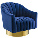 Buoyant Vertical Channel Tufted Accent Lounge Performance Velvet Swivel Chair