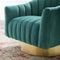 Buoyant Vertical Channel Tufted Accent Lounge Performance Velvet Swivel Chair