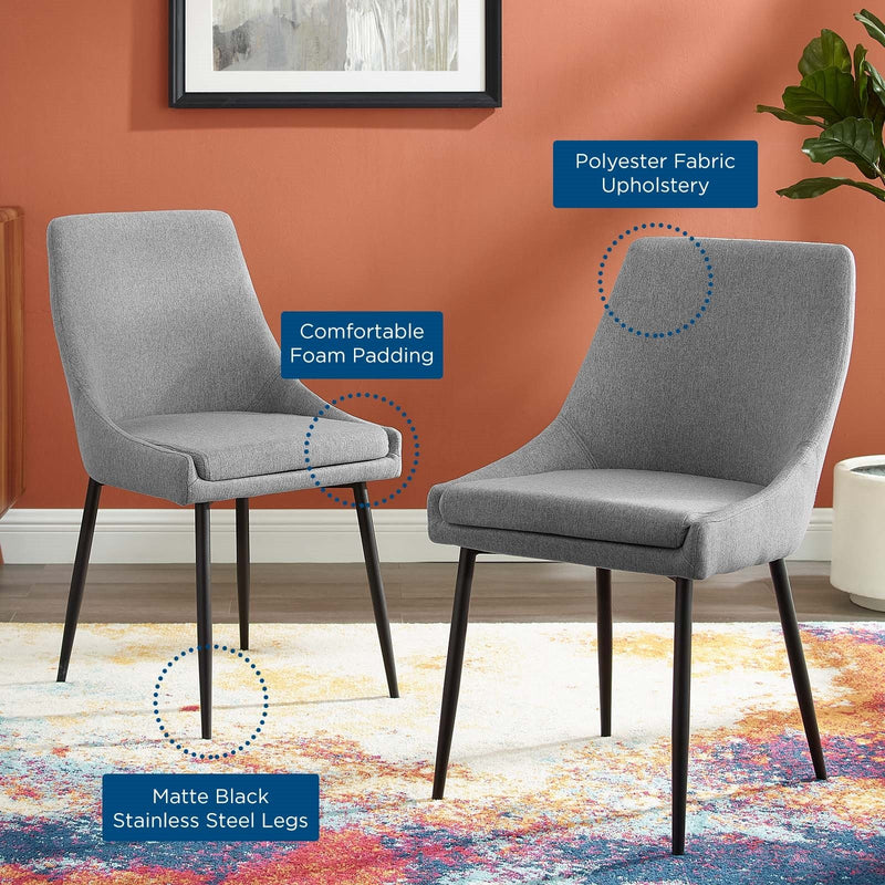 Upholstered Fabric Dining Chairs - Set of 2