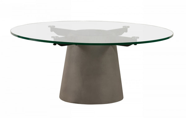 Nova Domus Essex - Contemporary Concrete, Metal and Glass Coffee Table