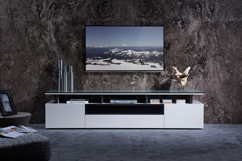 Modrest Hurst Contemporary Grey Gloss TV Stand