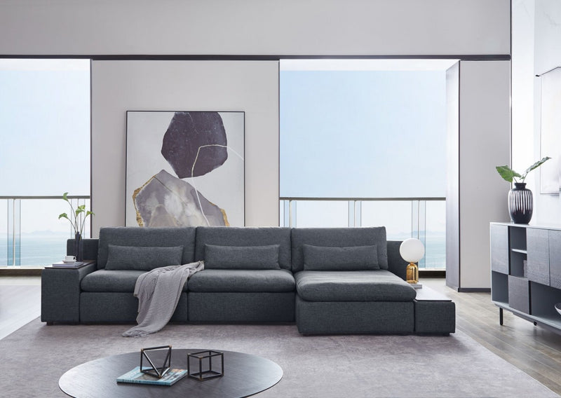 Divani Casa Paseo - Modern Grey Modular Sectional Sofa