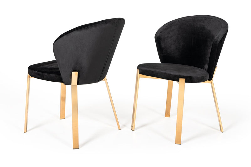 Modrest Nadia - Modern Velvet & Rosegold Dining Chair (Set of 2)