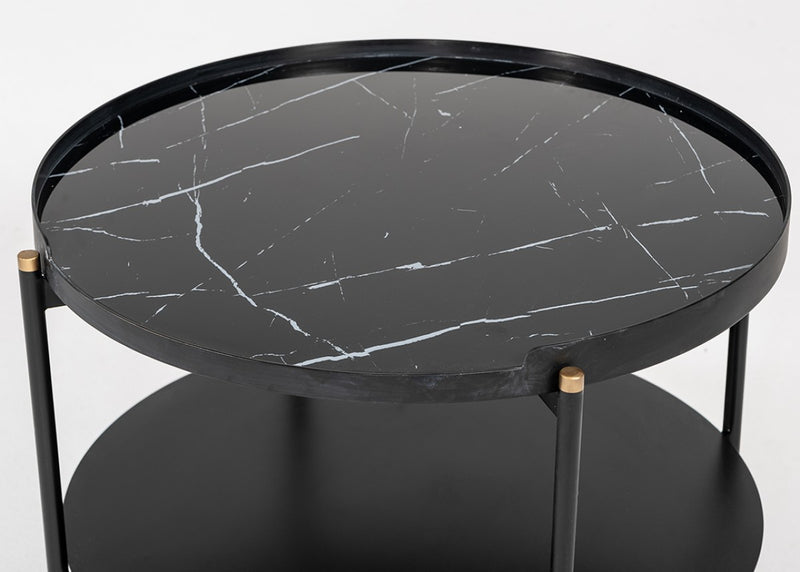 Modrest Randal Modern Round Black Metal Coffee Table