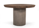 Modrest Renzo Modern Round Oak & Concrete Dining Table