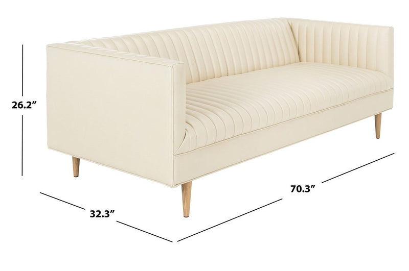 Carmina Channeled  Leather Sofa