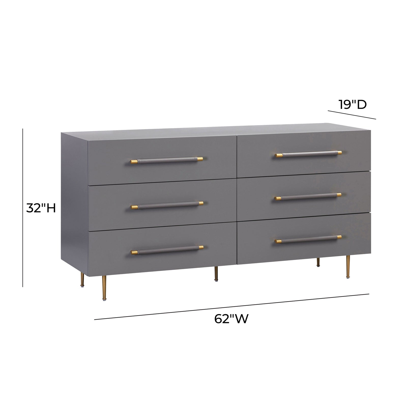 Trident 6 Drawer Dresser Hollywood Glam Furnitures